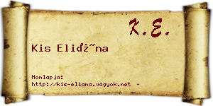 Kis Eliána névjegykártya